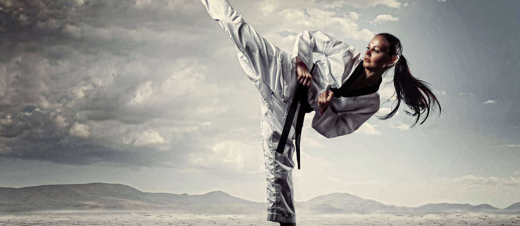 Coup de pied saute en taekwondo